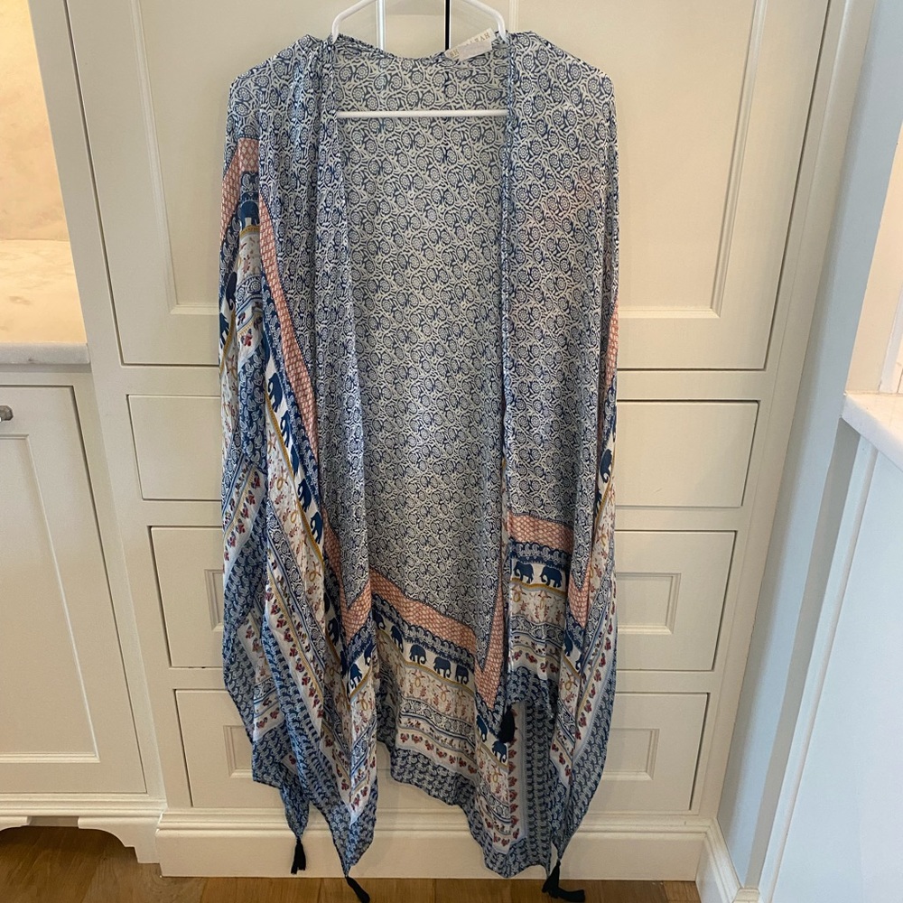 Anthropologie Elephant Print Kimono